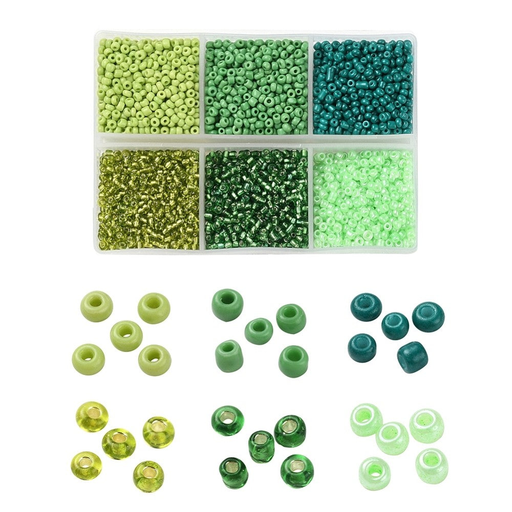 Kit de perles de rocaille en verre 2mm, Assortiments de 4500pcs