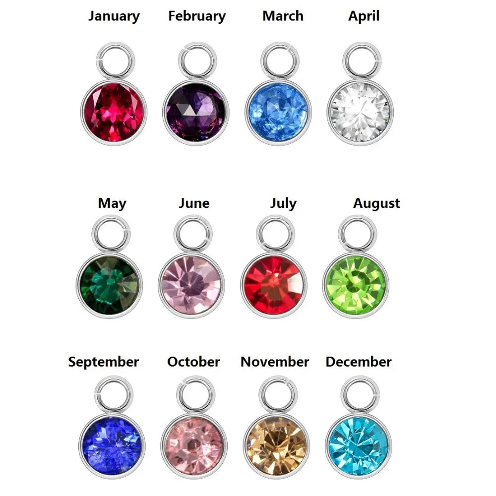 1 Small birthstone charm - Silver