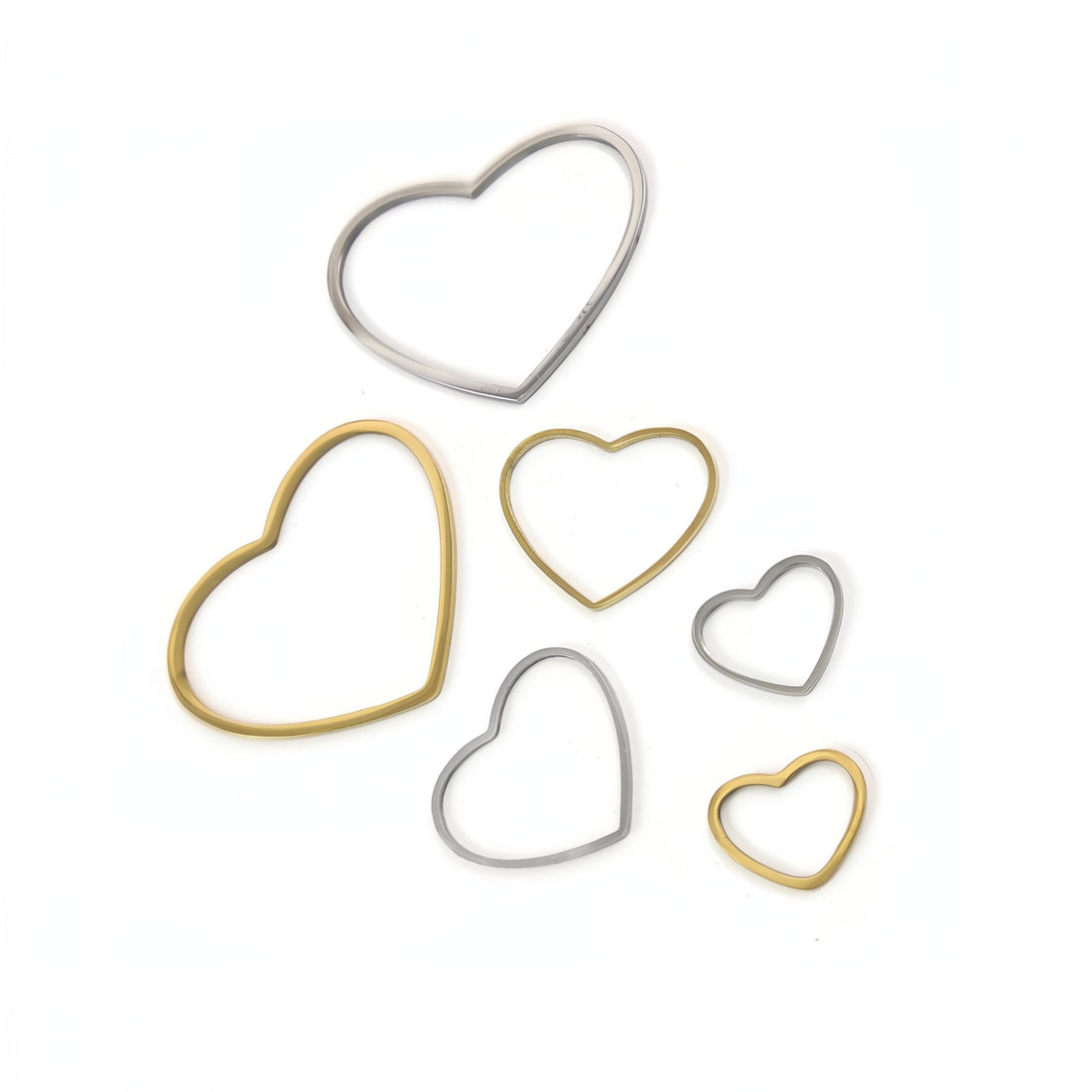 1 anneau connecteur coeur en acier inoxydable