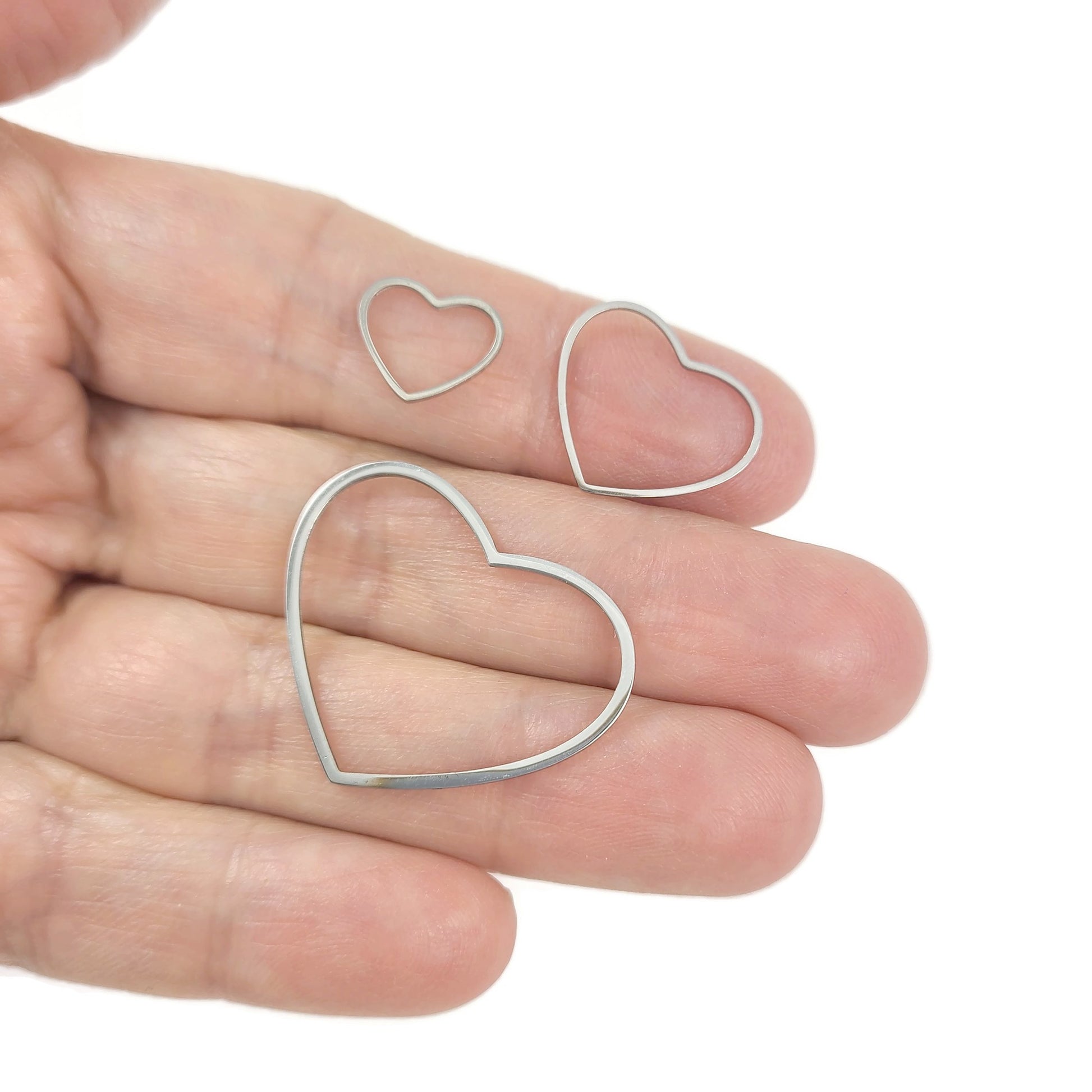 1 Heart Stainless Steel Linking Ring