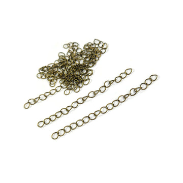 10 antique bronze extender chains 70mm