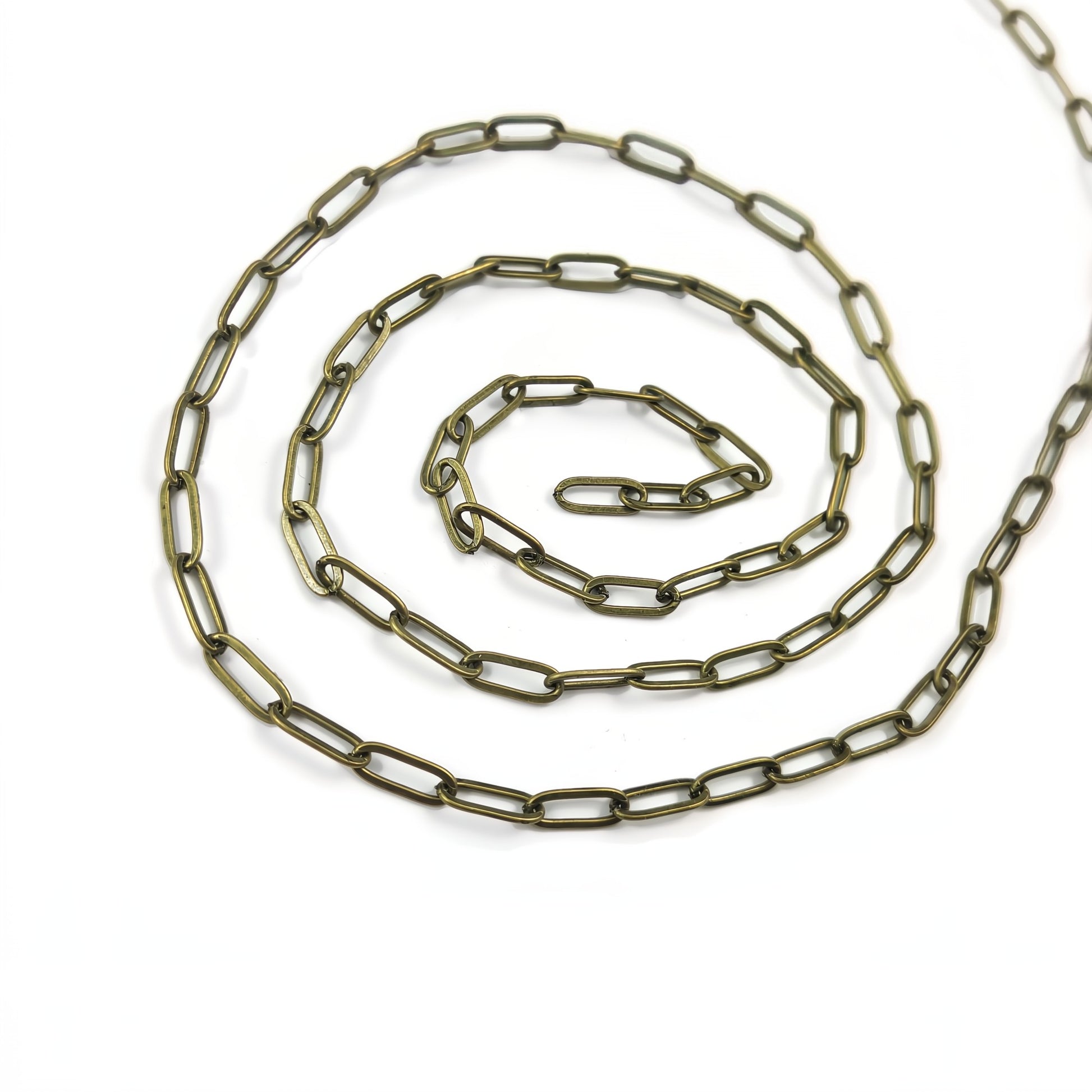 2m (6.56 ft) antique bronze paperclip chain