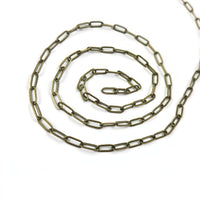 2m (6.56 ft) antique bronze paperclip chain