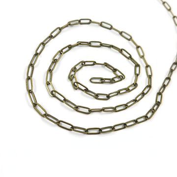 2m (6.56 ft) antique bronze paperclip chain