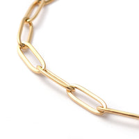 1 Stainless steel gold paperclip chain bracelet, Toggle clasp