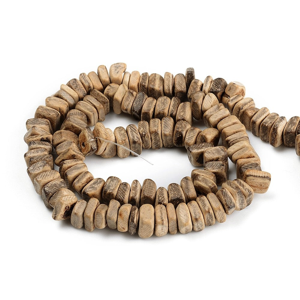 7mm Square Cut Coconut Wood Beads