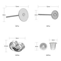 Kit pour la fabrication de boucles d'oreille, Clous et stoppeurs en acier inoxydable