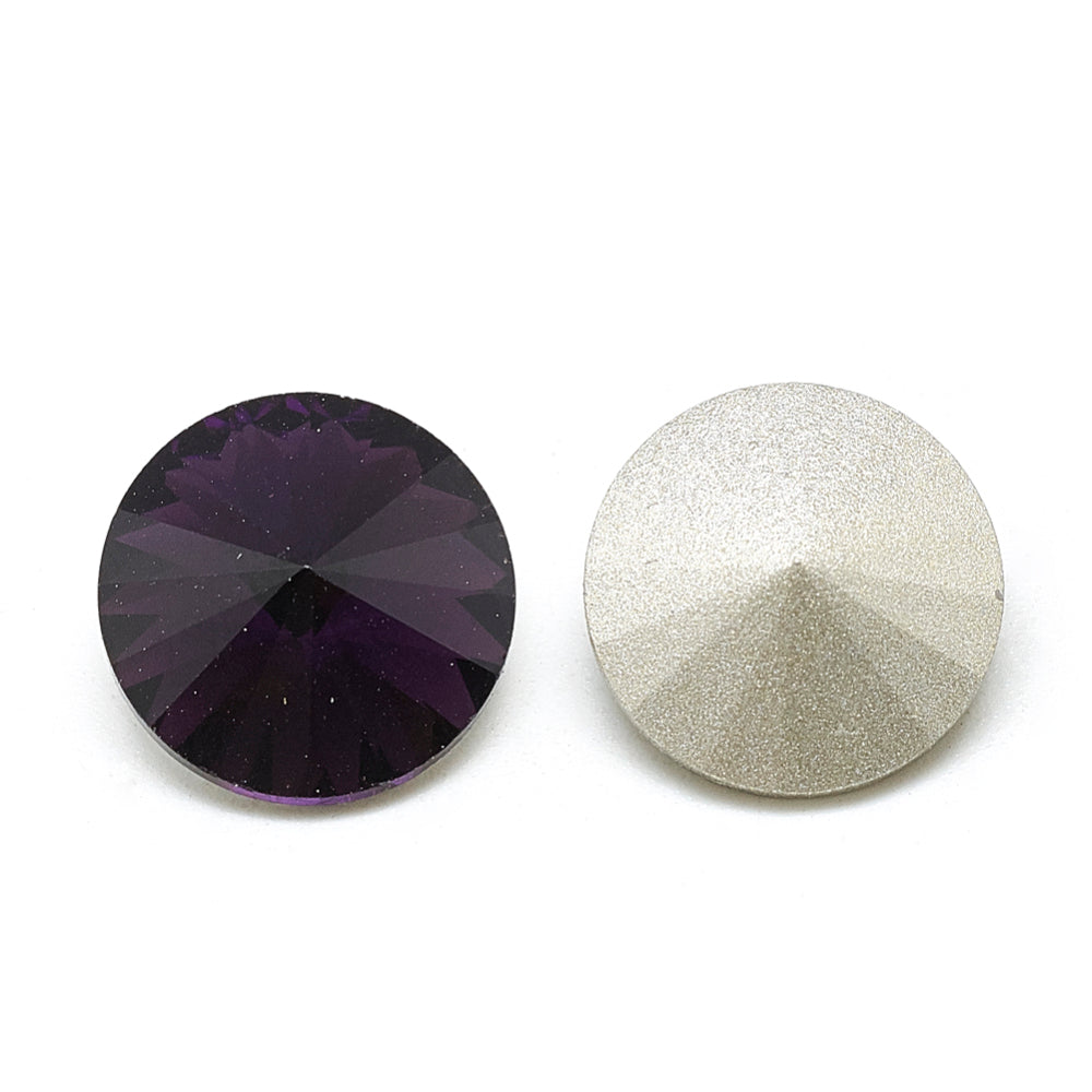 10 strass pointus, Cabochons style diamant en verre, 12mm