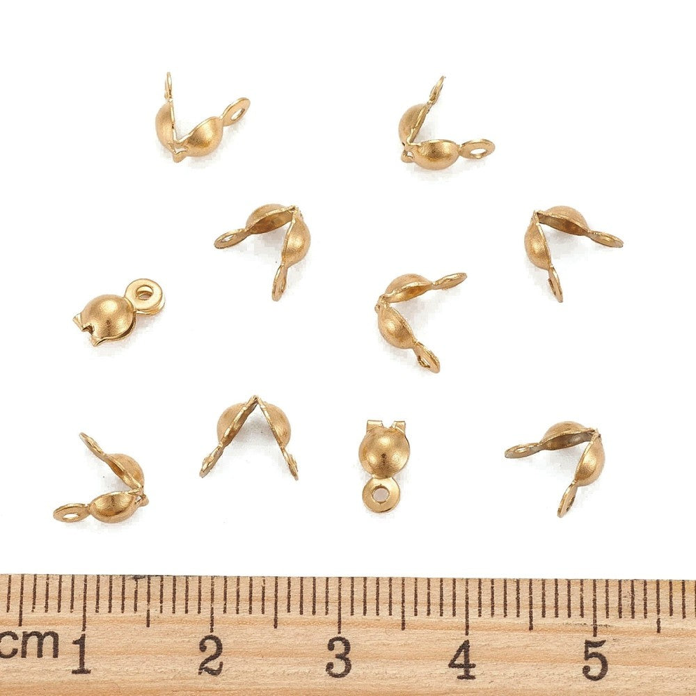 10 PVD Gold Stainless Steel Clamshell Knot Cover