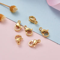 5 PVD gold stainless steel lobster clasps