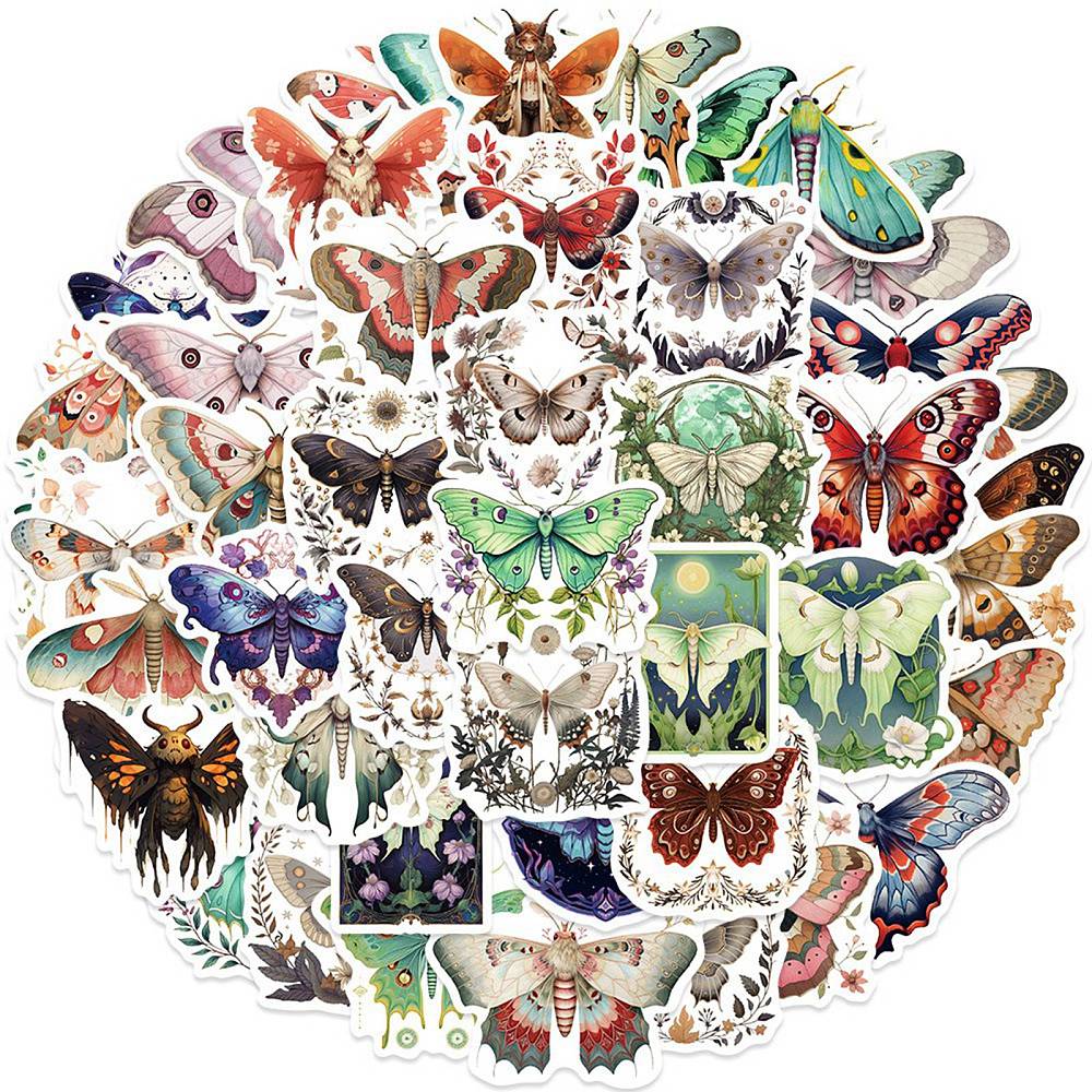 50 butterfly vinyl sticker pack