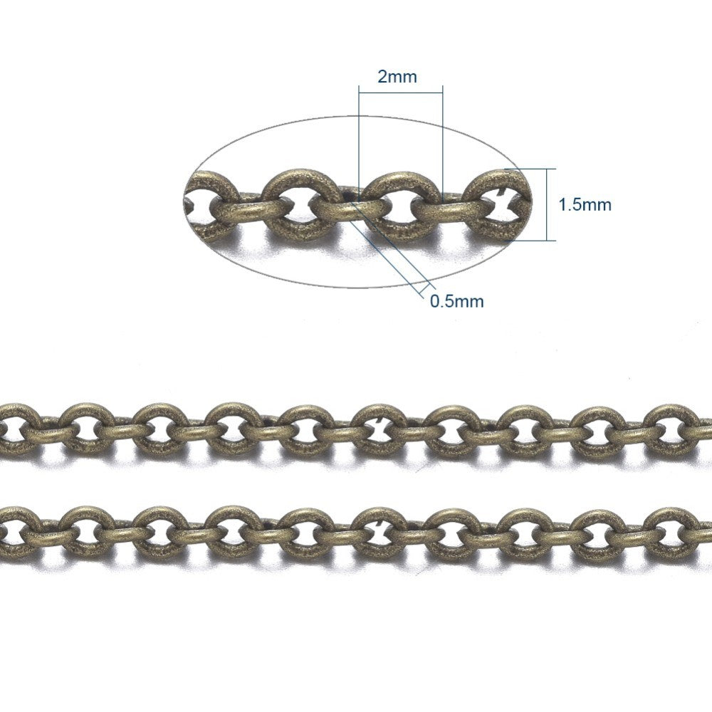 Hypoallergenic bronze cable chain soldered
