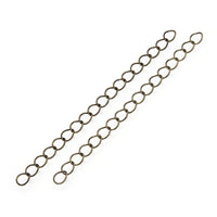 10 antique bronze extender chains 70mm
