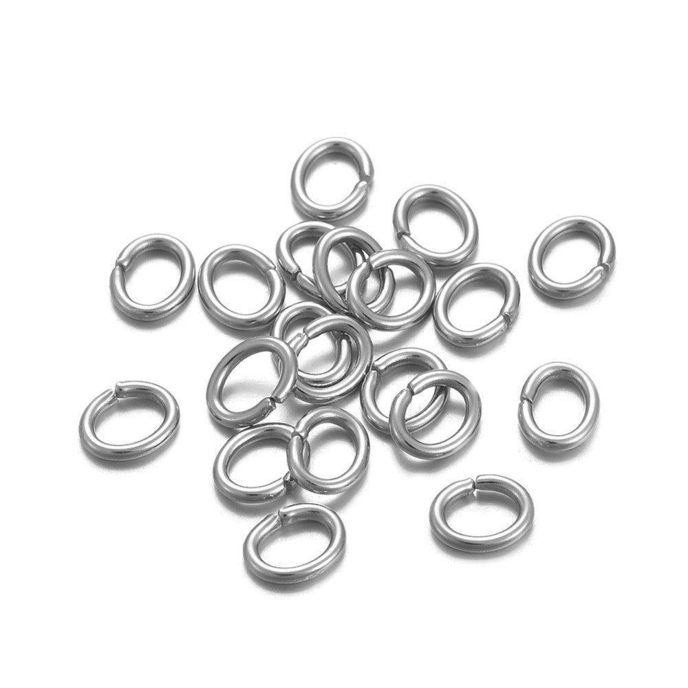 25 Surgical Steel Oval Jump Rings