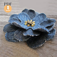 Making flowers with jeans – sewing pattern and DIY tutorial