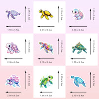 50 autocollants tortues en vinyle