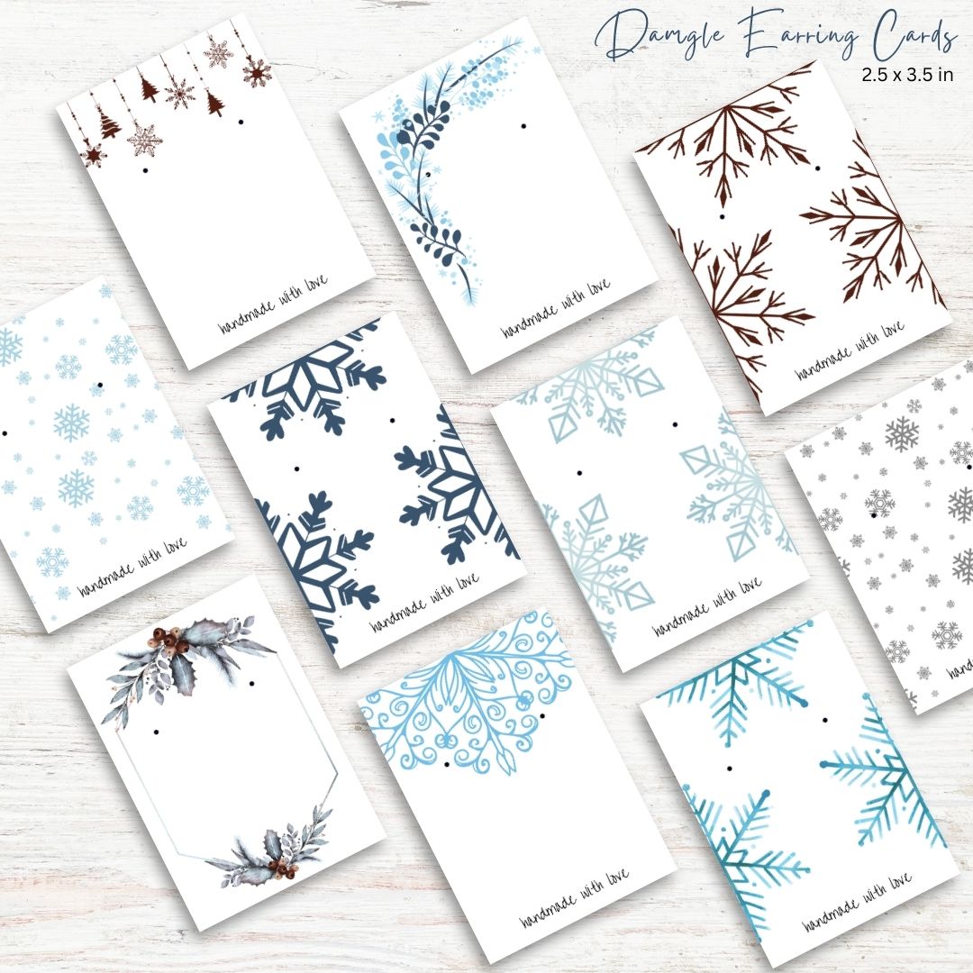 Cartes pour boucles d'oreilles à imprimer - Fantaisies hivernales