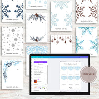 Cartes pour boucles d'oreilles modifiables - Fantaisies hivernales