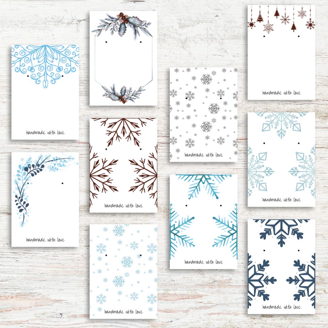 Cartes pour boucles d'oreilles à imprimer - Fantaisies hivernales