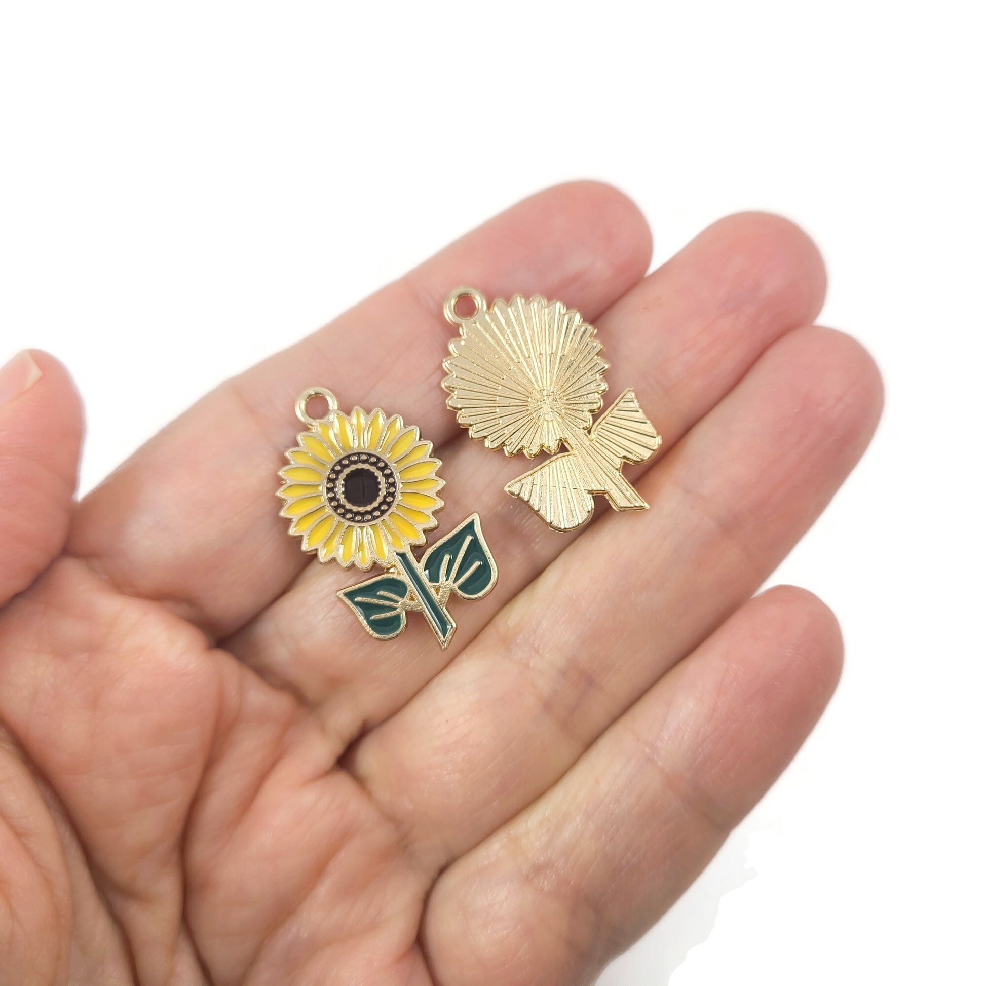 1 Sunflower enamel charms