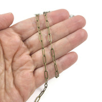 2m (6.56 ft) antique bronze paperclip chain