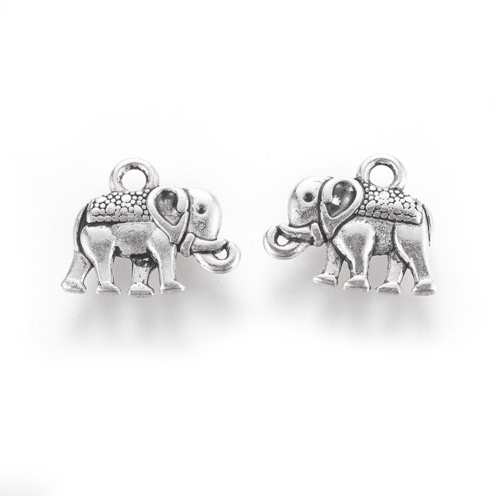 Breloques éléphant en métal 15mm - Or, Argent, Cuivre - Sans nickel