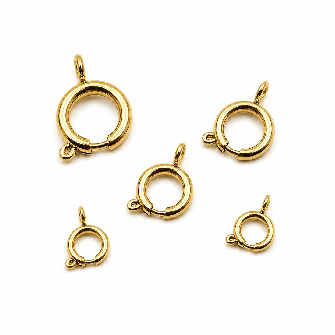 1 PVD gold plated stainless steel spring ring clasp