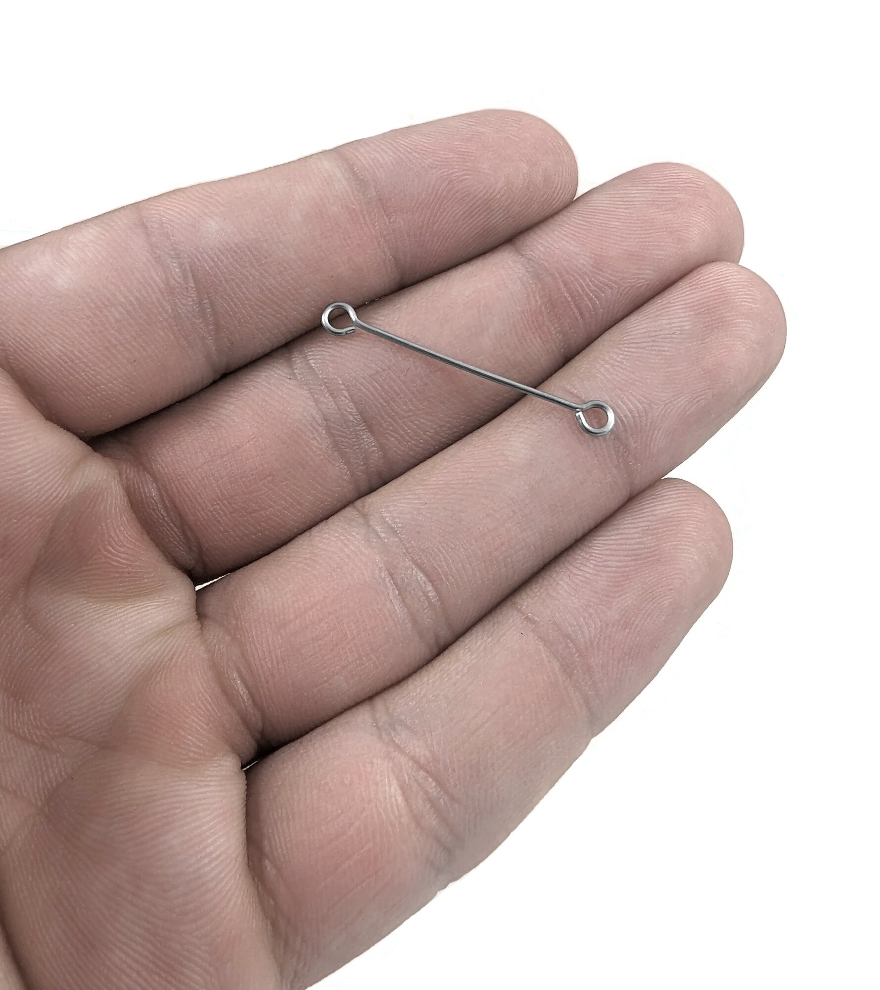 50 Stainless steel double sided eyepins - 19, 21 or 30mm - Hypoallergenic jewelry findings