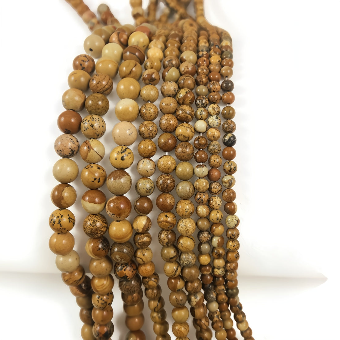 Natural Picture Jasper Beads – Round Gemstone Strand in 4mm, 6mm, 8mm