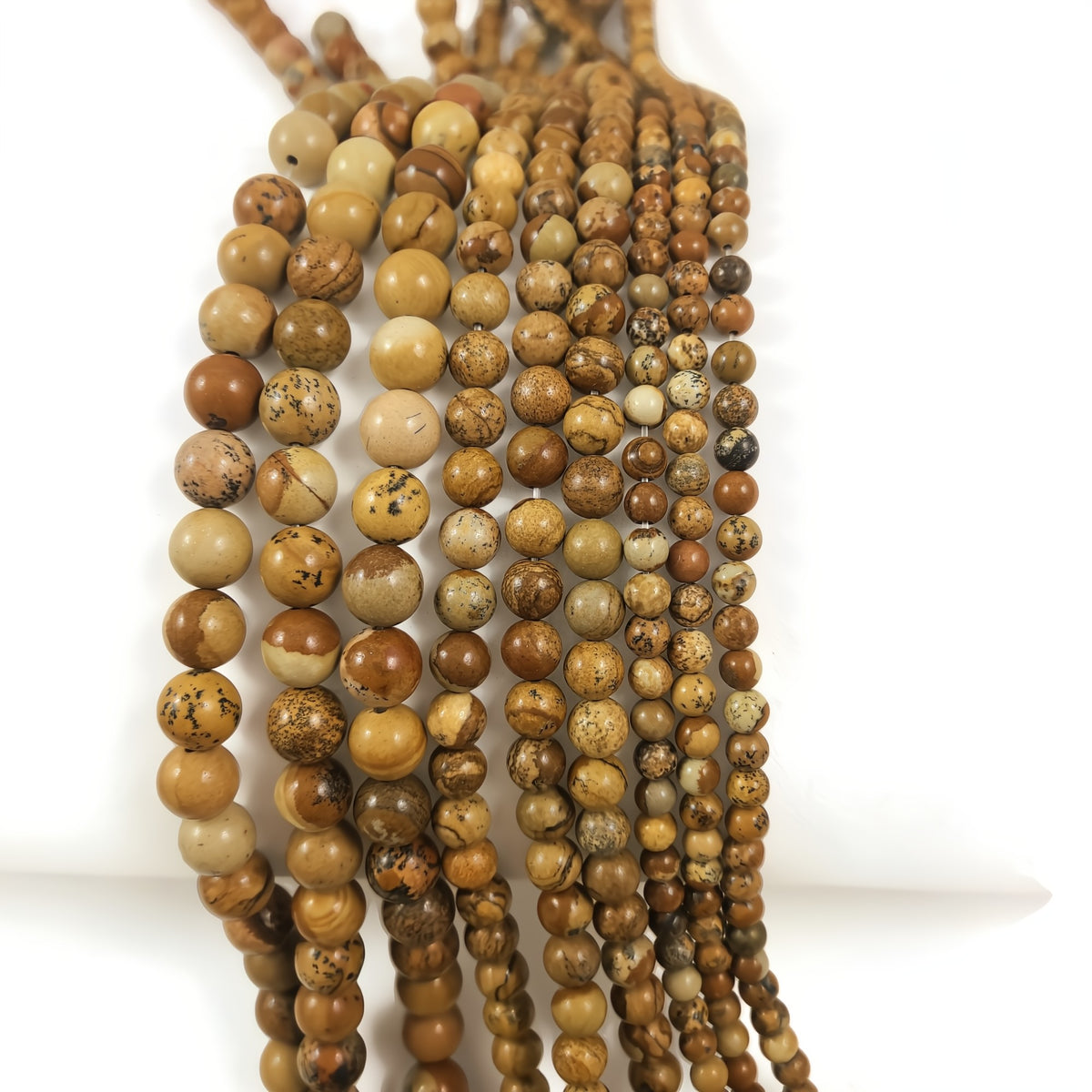 Natural Picture Jasper Beads – Round Gemstone Strand in 4mm, 6mm, 8mm