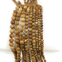 Natural Picture Jasper Beads – Round Gemstone Strand in 4mm, 6mm, 8mm