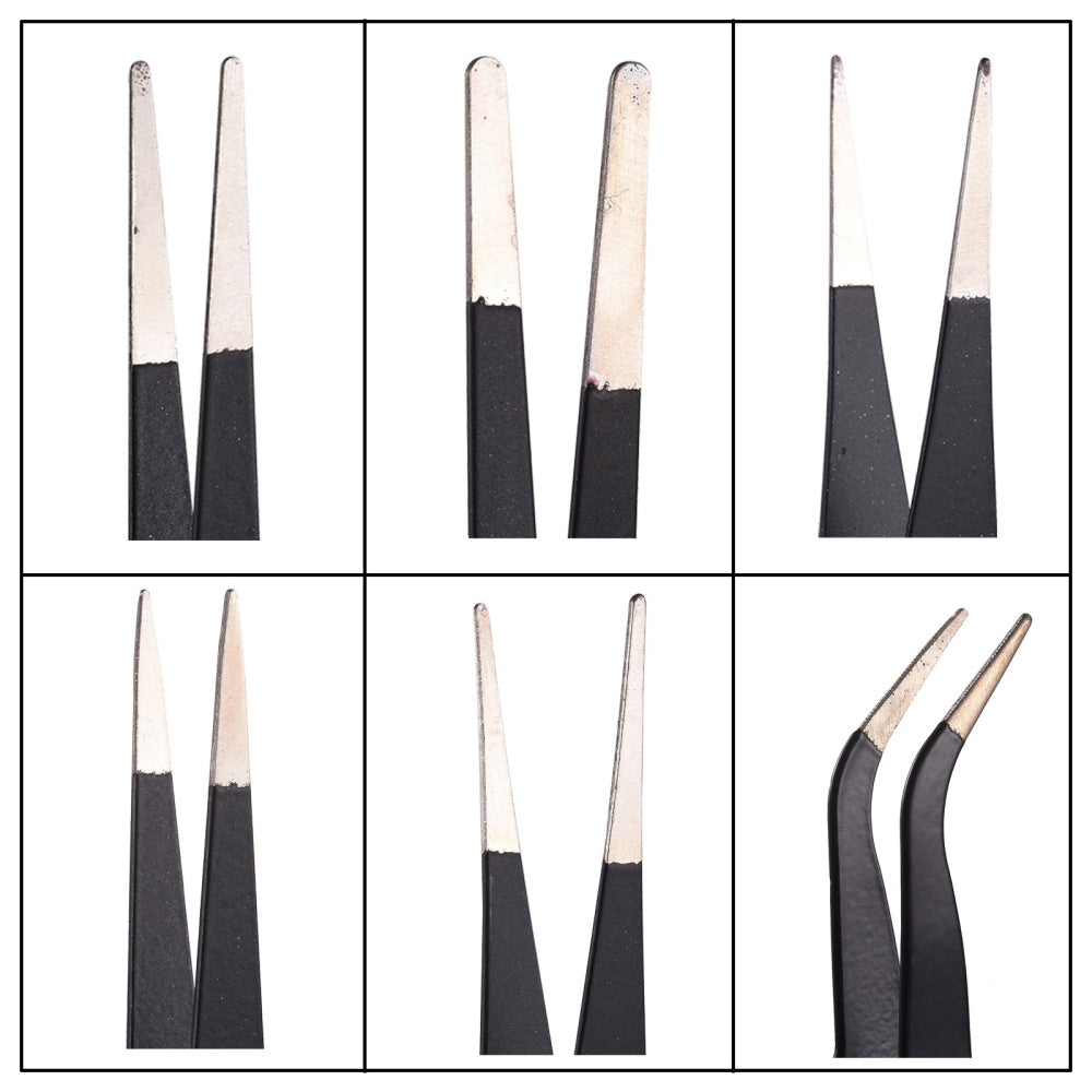 6pcs Tweezers Set for Jewelry, Beads & DIY Crafts