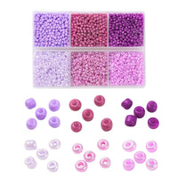 Kit de perles de rocaille en verre 2mm, Assortiments de 4500pcs
