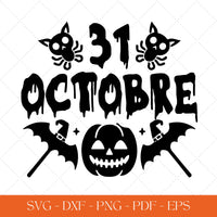 Assortiment HALLOWEEN, Lot de fichiers de découpe SVG, PNG pour impression