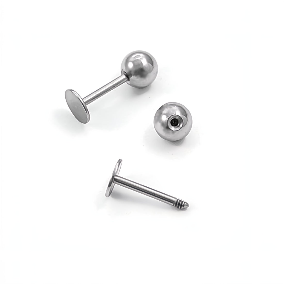 2 Screw back flat pad earring studs