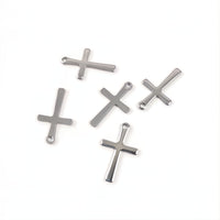 5 minimalist stainless steel cross charms
