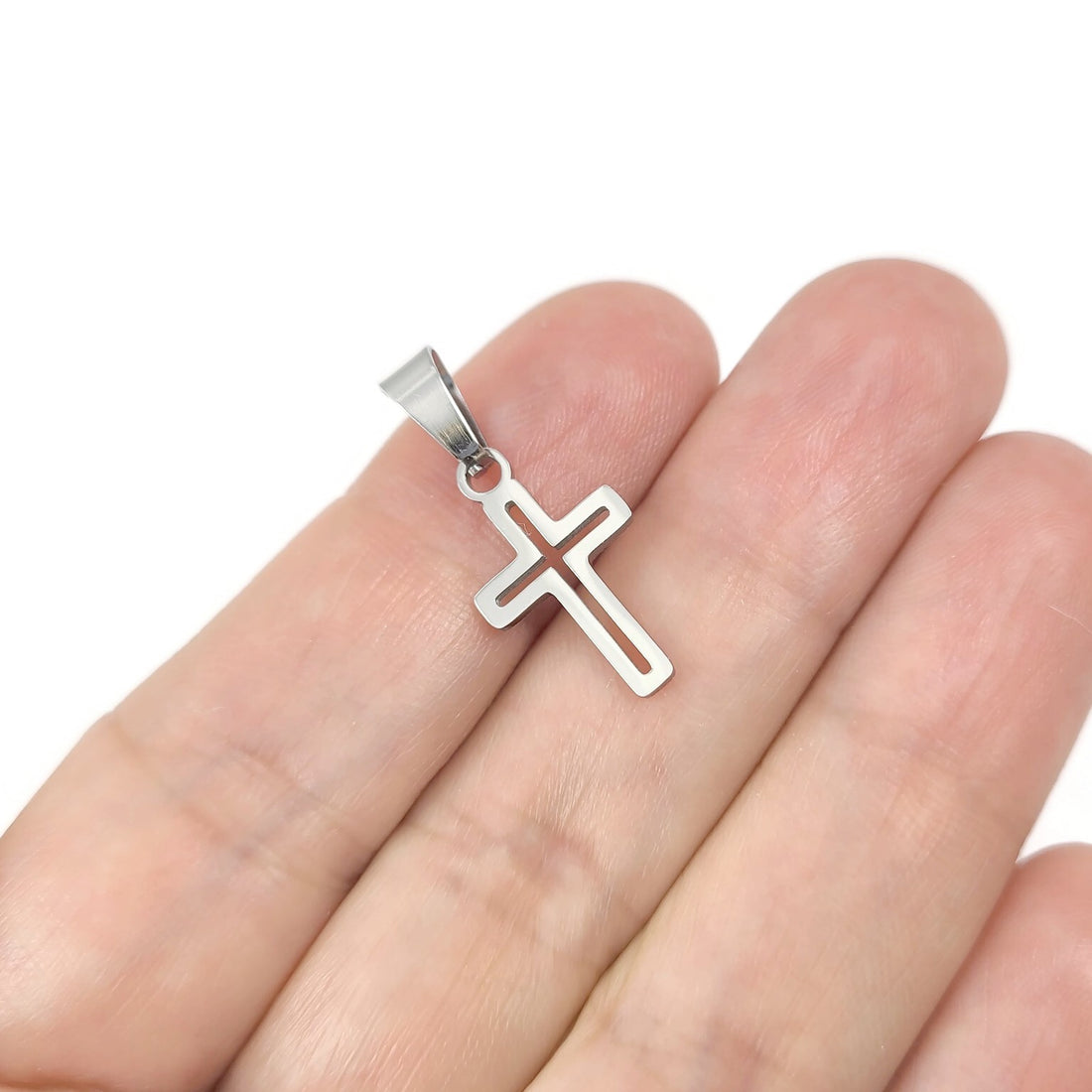 1 stainless steel cross pendant 18mm