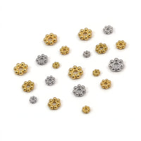5 perles d'espacement marguerite en acier inoxydable