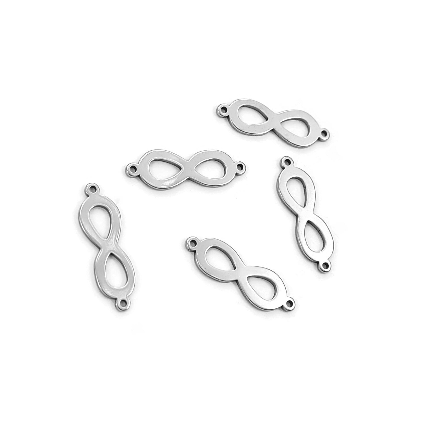5 Connecteurs infini en acier inoxydable 22 x 7mm