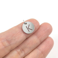 1 Stainless steel coin letter charm