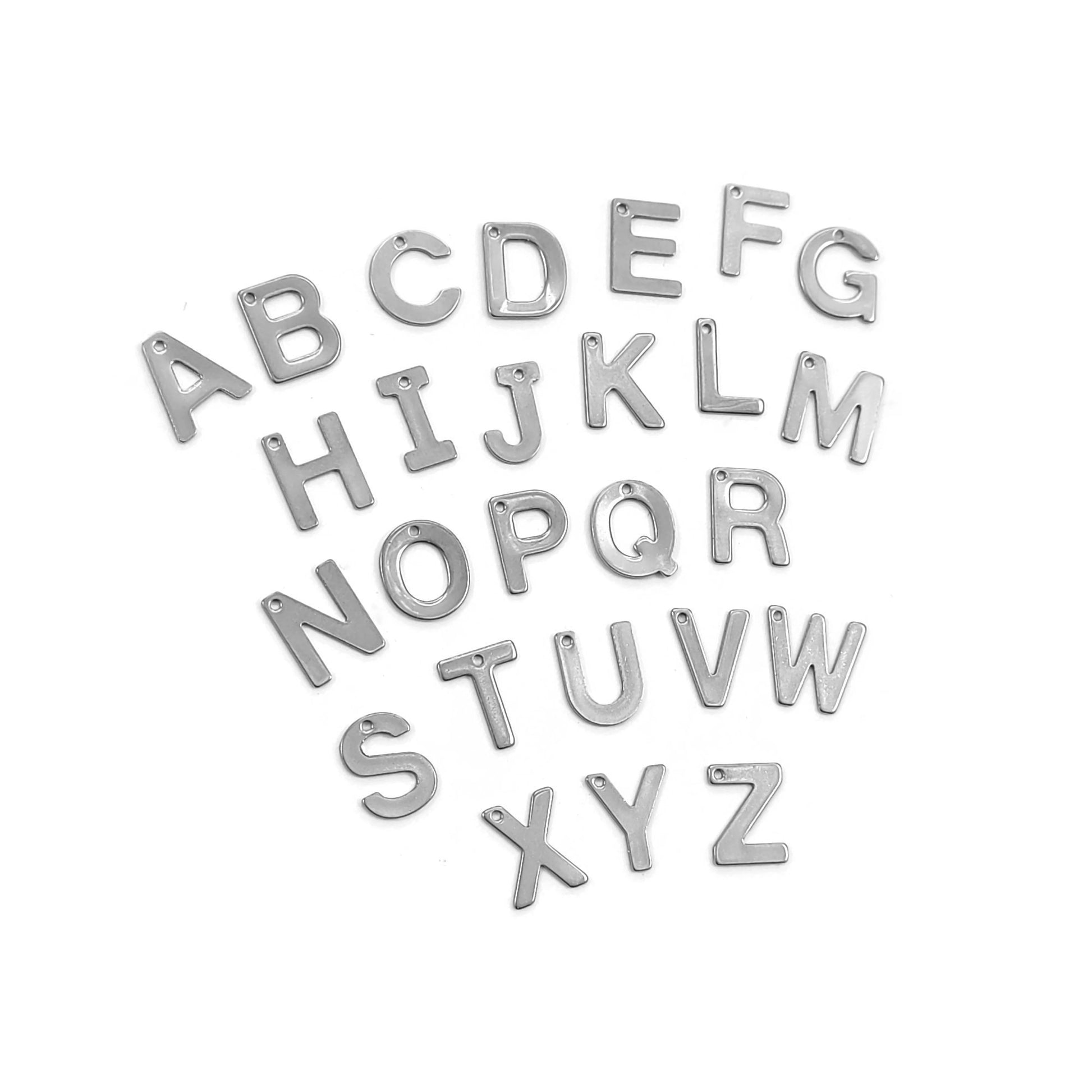 1 Stainless steel letter charm