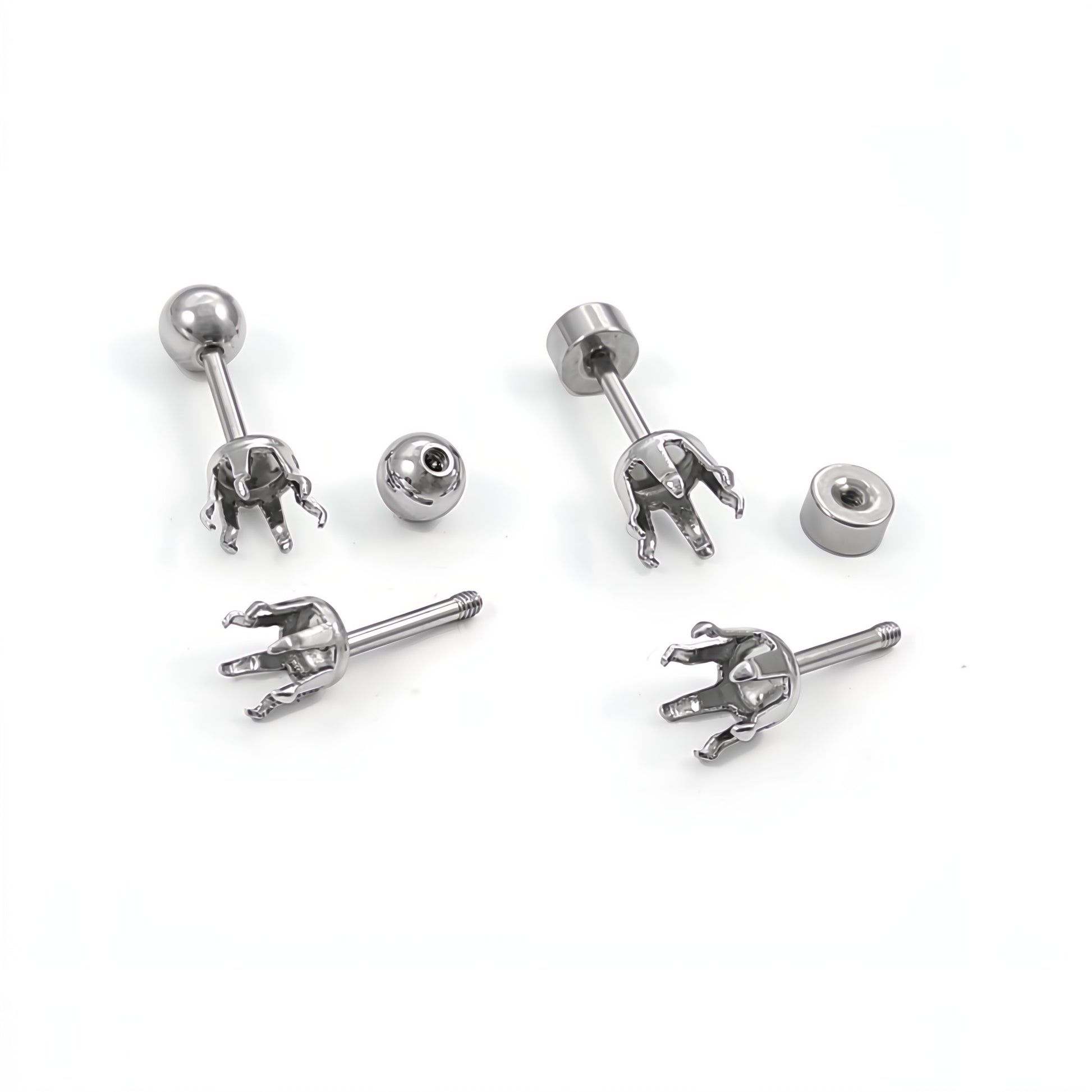 2 supports de strass pour boucles d'oreilles à vis 