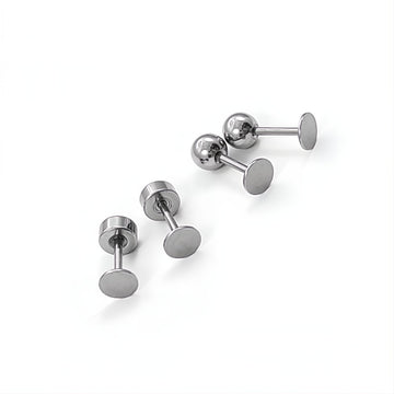 2 tiges à vis pour boucles d'oreilles