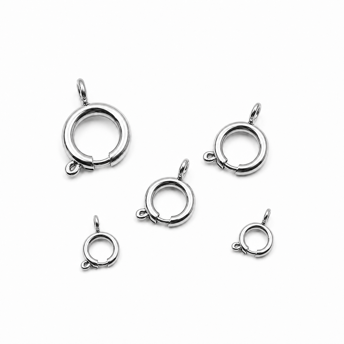 5 Stainless steel spring ring clasps