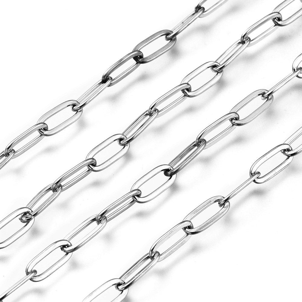 Stainless steel paperclip chain 10x4x1mm