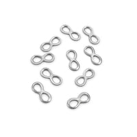 10 petits connecteurs infinis en acier inoxydable 10 x 5mm