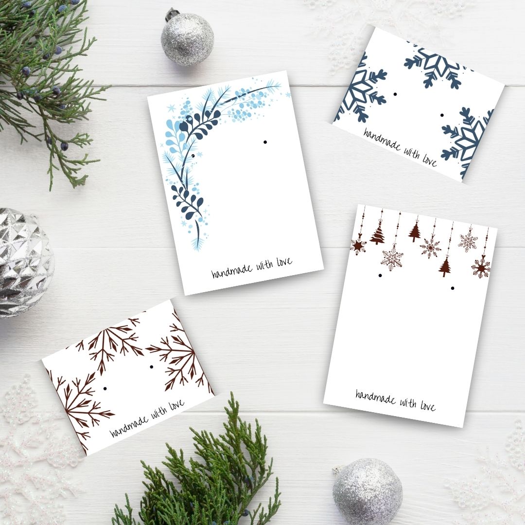 Cartes pour boucles d'oreilles modifiables - Fantaisies hivernales