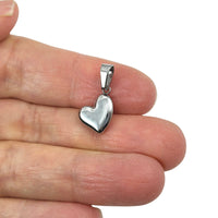 1 stainless steel puffed heart pendant