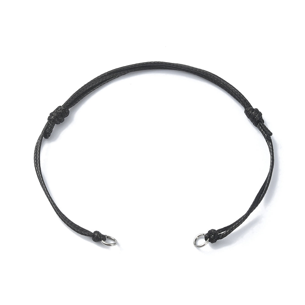 1 Adjustable waxed cord connector for bracelet making