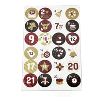 Retro Christmas Advent Calendar Stickers